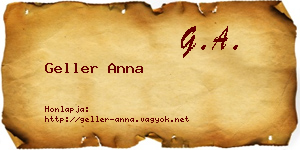 Geller Anna névjegykártya